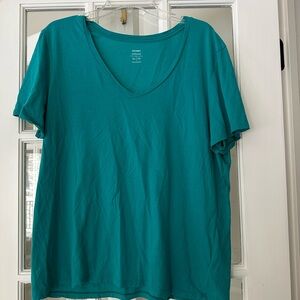 Women's Teal V-Neck Top